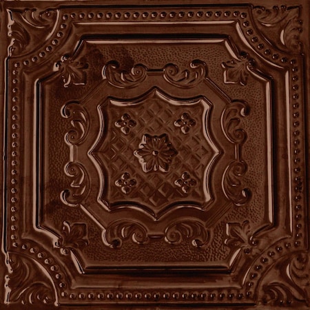 Shanko All Day Tony Pattern612 Marsala Pewter Surface Mount Vintage HandPainted Standard CeilingTiles, 12PK ADT612-NU-STD-MRSPW-12