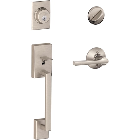 Schlage Residential F60GCEN619LAT Century Handleset with Latitude - Satin Nickel F60VCENXLAT619