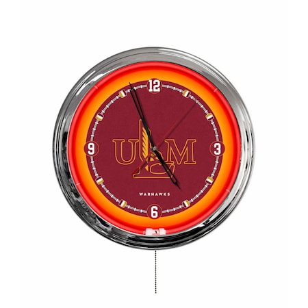 Holland Bar Stool University of Louisiana at Monroe 16 LED Wall Clock ClkL16