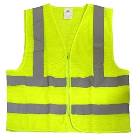 Neiko High-Visibility Safety Vest with Reflective Strips, Neon Yellow, Medium for Safety 53956A