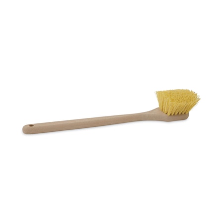 Boardwalk Utility Brush, Cream Polypropylene Bristles, 5.5in Brush, 14.5in Tan Plastic Handle BWK4320