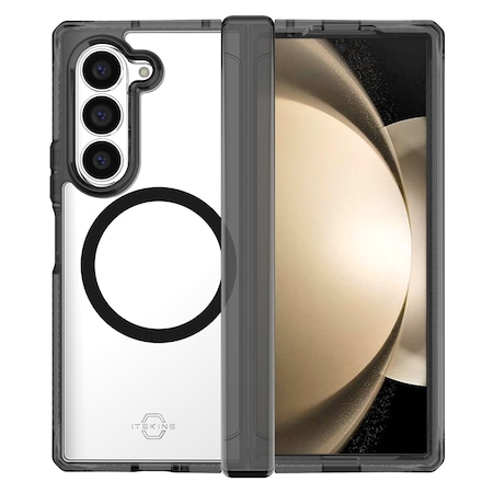 Itskins Hybrid_r Clear Hinge Magsafe Case For Samsung Galaxy Z Fold6, Smoke And Transparent SGQ6-HIMCL-BKTR