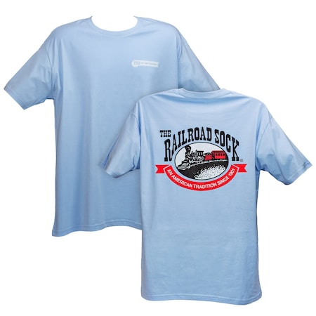 Railroad Sock Logo Tee, Light Blue, Large Tee-LtBl-L
