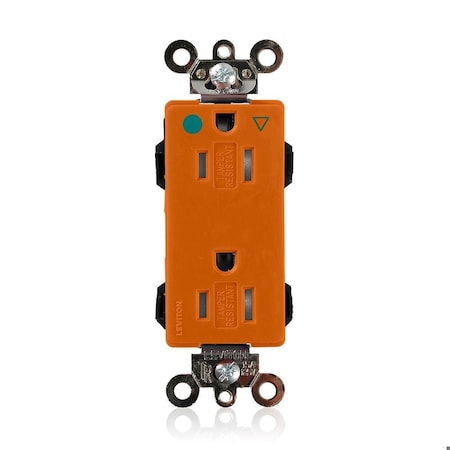 Leviton Straight Blade Receptacle, 5-15R, 15 A, 125V AC, Isolated Ground MDT82-IG