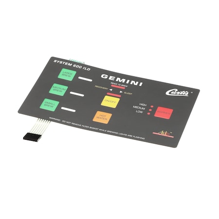 Wilbur Curtis WC-39235 Membrane/ Overlay, Control Panel, GEM-600ILD 3375000486