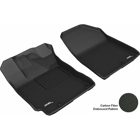 3D Maxpider Kagu 1st Row Black Floor Liners for 2019 Kia Forte L1KA04711509