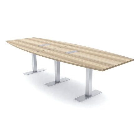 Skutchi Designs 10ft Conference Table With Power Unit | 10 Person Modular Boat Meeting Table | Harmony Series HAR-BOT-48X120-T-K525-ESIL