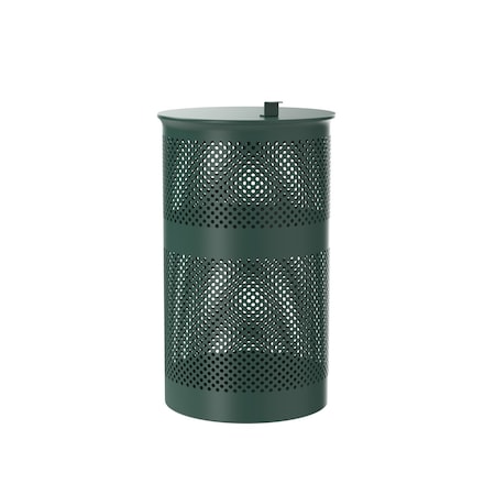 Furloo 13 Gallon Heavy-Duty Outdoor Pet Waste Trash Can with Lid, Steel, Green FLO1-T-G