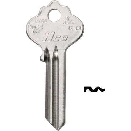 Kaba Ilco Nickel Plated File Cabinet Key IN33 / 1054MT, 10PK AL3584901B