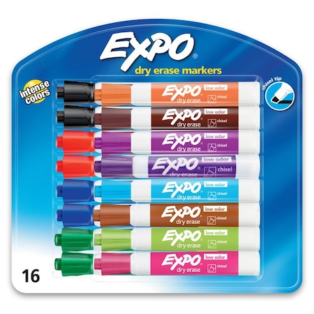 Expo Dry Erase Marker, Assorted, Capped, PK16 81045A
