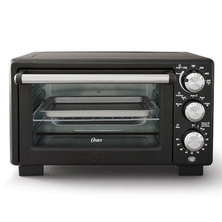 Oster 5-in-1 Function 4 Slice Countertop Convection Oven in Matte Black 2132650