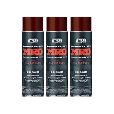 Seymour Midwest MRO Industrial Primer, Red Oxide, 17 oz., 3PK 6201407-3