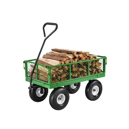 Vevor Steel Garden Cart 900lbs Capacity Heavy Duty Wagon Utility Cart 10in Tires V900G