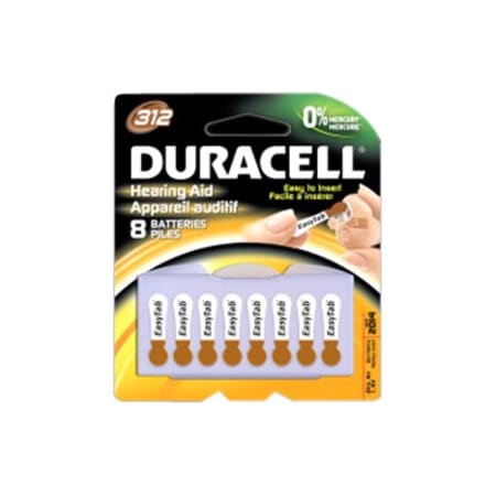 Duracell Zinc Air Hearing Aid Battery - Zinc Air - 1.4V DC DA312B8