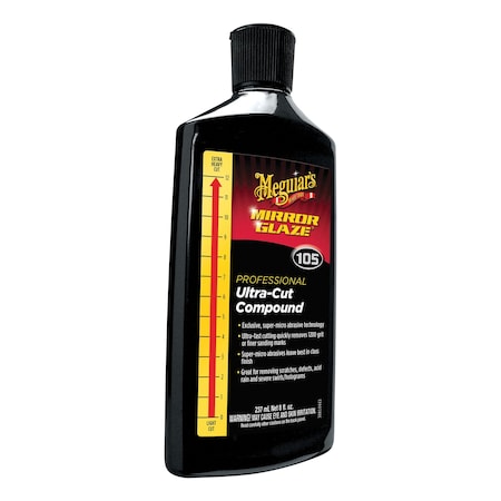 Meguiars Mirror Glaze Ultra-Cut Compound, 8 oz Bottle, Gloss Creamy White, Liquid M10508