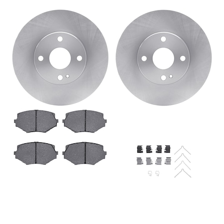 Dynamic Friction Co DFC Brake Rotor with 5000 Brake Pads and Hardware Kit 6512-80154