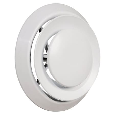 Imperial Premium Round Air Diffuser with Collar, Steel, White DR-08