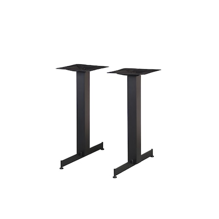 Bfm Seating Jaxon, 24in End Base 2pc Dining Height, 3in Square Columns, 11 7/8in Bolt-On Top Plates- Sand Black BXS-0024