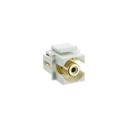 Keystone Insert White Recessed RCA Female Coupler White RCA Keystone Insert White Recessed RCA Female Coupler White RCA