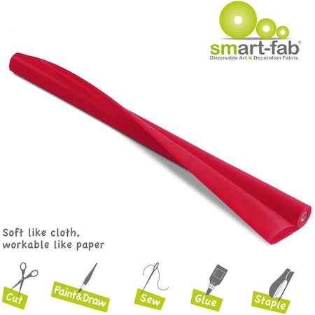 Smart-Fab Disposable Art & Decoration Fabric, Cranberry, 48" x 40ft Roll 1U384804065