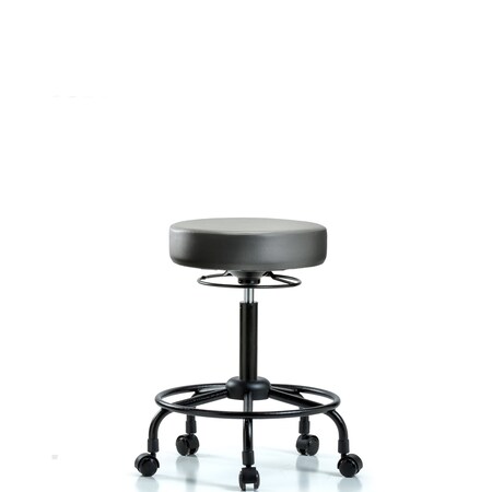 Blue Ridge Ergonomics Vinyl Stool, Med Bench, Round Tube Base, Casters, Sterling BR-VMBSO-RT-RC-8840