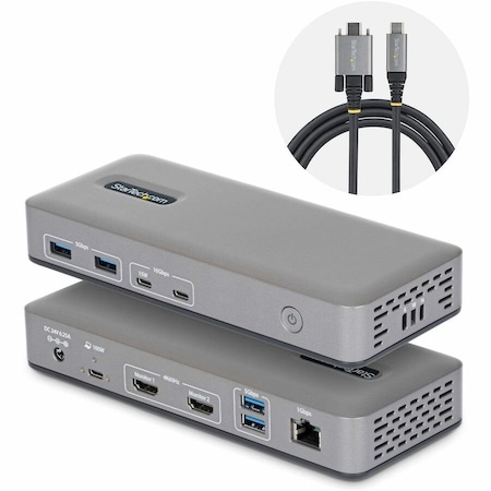 Startech.Com CONNECT TWO 4K 60HZ HDMI DISPLAYS THROUGH A SINGLE USB TYPE-C PORT; PLUG-AND-PLA 196N-USBC-DOCK