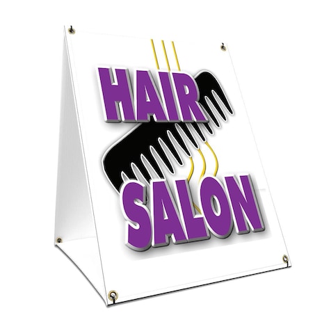 Signmission Hair Salon, 24 Inch x 18 Inch A-frame Yard Sign, Plastic Sign SBC-1824-Hair Salon