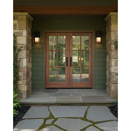 Doornmore G106, 74.5" x 82" ( 2x36" Door) Left Hand, Mahogany SDL 6 Lite Exterior Door G106-SW-3680_2_LI