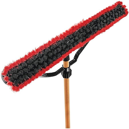 Libman 24'' W.x65'' L. Wood Handle Multi-Surface Industrial Push Broom 1292