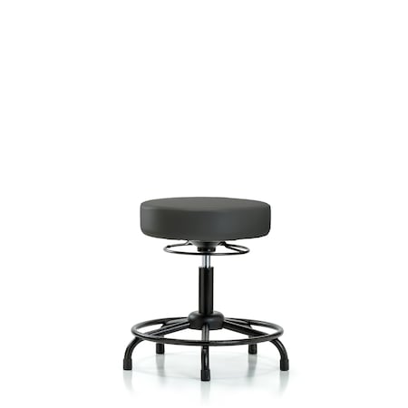 Blue Ridge Ergonomics Desk Stool, Vinyl, RT, Glides, Gry BR-VDHSO-RT-RG-8605