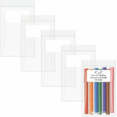 C-Line Products C-Line 47246 Recloseable Small Parts Bags  Poly  4 x 6  Clear with White ID panel  1000/carton 47246