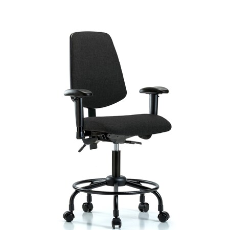 Blue Ridge Ergonomics Desk Chair Fab Desk Chair, Med, Bk, RT, AA, Cast, Blk, Adjustable Arms, 21" to 26" Height, Fabric, Black BR-FDHCH-MB-RT-T0-A1-RC-F42