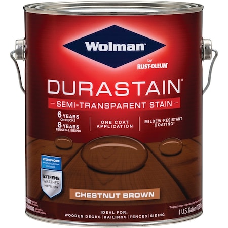 Wolman DuraStain One Coat Semi-Transparent Wood Exterior Stain Chestnut Brown 1 Gal. 288081