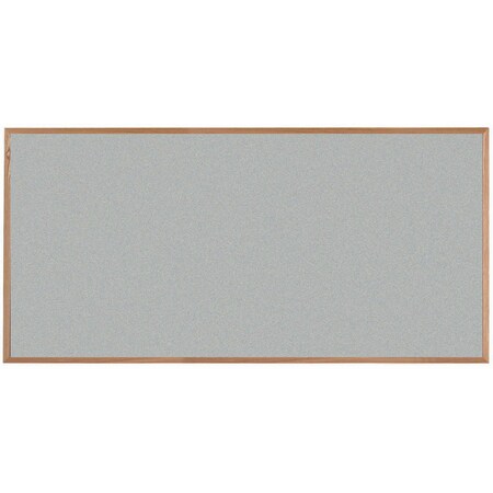 Aarco VIC Cork Bulletin Board, Red Oak Frame, Clear Lacquer Finish, Oyster Shell 48''Hx96''W OW4896206