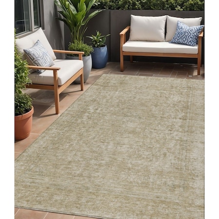 Homeroots 5' X 8' Tan And Beige Abstract Washable Indoor Outdoor Area Rug 616035