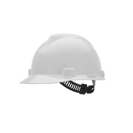 Msa Safety V-Gard Slotted Cap, Staz-On Suspension, Type I, Class E, White 463942
