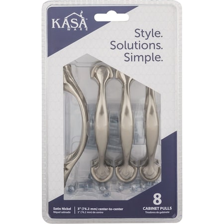 Hardware Resources KasaWare 4-5/8'' Satin Nickel Cabinet Pull, 8PK K4133SN-8