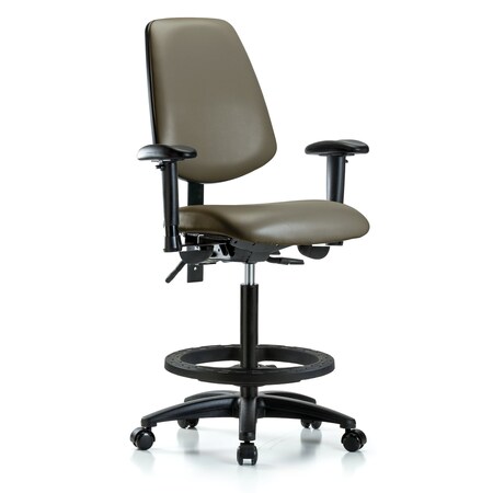Blue Ridge Ergonomics Vinyl Chair, Vinyl, Adjustable Arms BR-VHBCH-MB-RG-T0-A1-BF-RC-8809