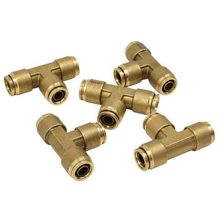 Mytee Products DOT Union Tee Push-Lock Air Brake Fitting 1/2in Tube OD (Set of 5 pcs) MP-ABF-TEE12