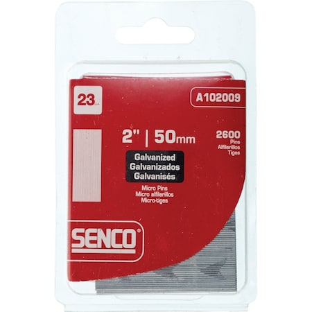 Senco 2'' 23-Gauge Galvanized Pin Nail, 2600 Ct. CZ21EAAR