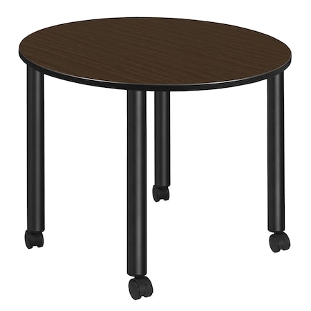 Regency Round Kee Large Breakroom Table, 48 in W, 48 in L, Neo Walnut TBMC48RNDNWBK
