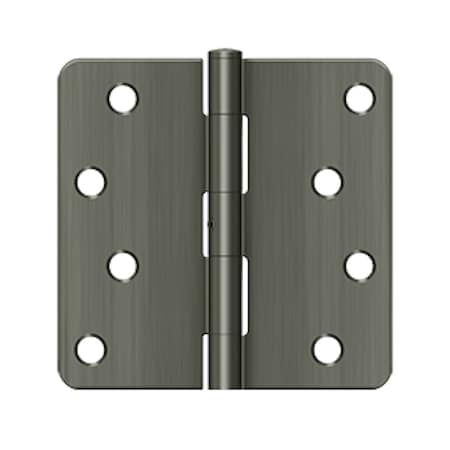 Deltana 4 x 4 x 1/4 Radius Hinge; Heavy Duty; Antique Nickel Finish S44R4N15A