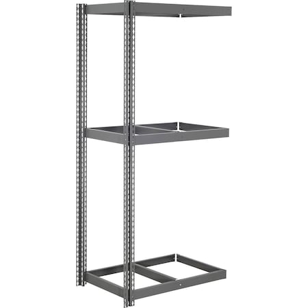 Global Industrial 3 Shelf, Heavy Duty Boltless Shelving, Add On, 36"W x 24"D x 84"H, No Deck 785521GY