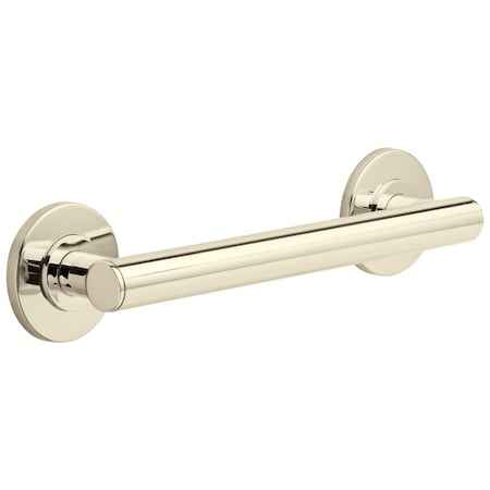 Delta Bathsafety 12 in Contemporary Decorative Ada Grab Bar In Polished Nickel 41812-PN