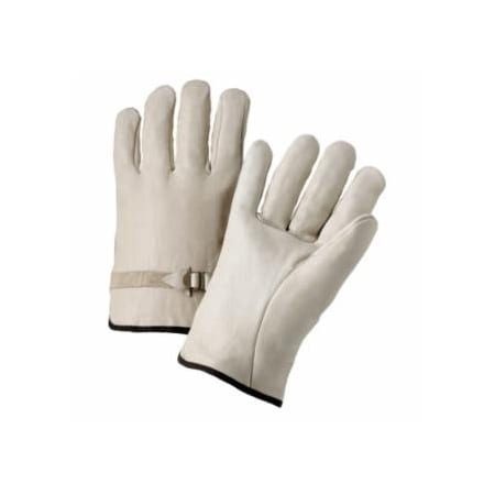 Anchor Brand Quality Grain Cowhide Leather Driver Gloves, X-Large, Unlined, Natural, Shirred Elastic Back, 12PK 101-4000XL