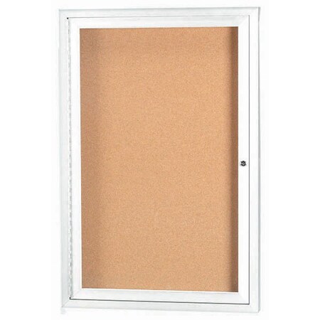 Aarco Illuminated Enclosed Bulletin Board w/ White Powder Coated Al Frame, 24''Hx18''W DCC2418RIW