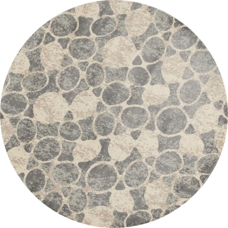 Art Carpet 5 ft. Ferndale Collection Seafoam Woven Round Area Rug, Gray 22251