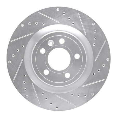 Dynamic Friction Co DFC Brake Rotor - Drilled and Slotted - Silver 631-54065R