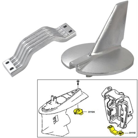 Tecnoseal Anode Kit with Hardware - Yamaha 200-250HP - Aluminum 21104AL