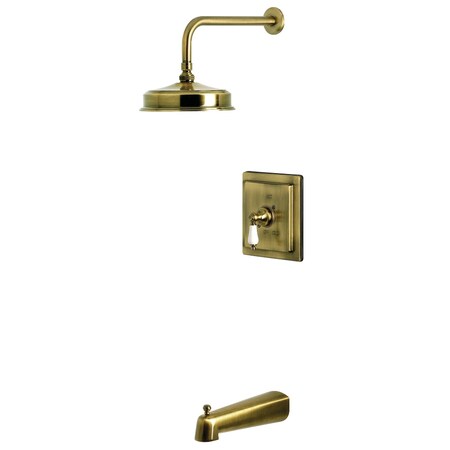 Kingston Brass Single-Handle Pressure Balanced Tub and Shower Faucet, Antique Brass KB5893PL